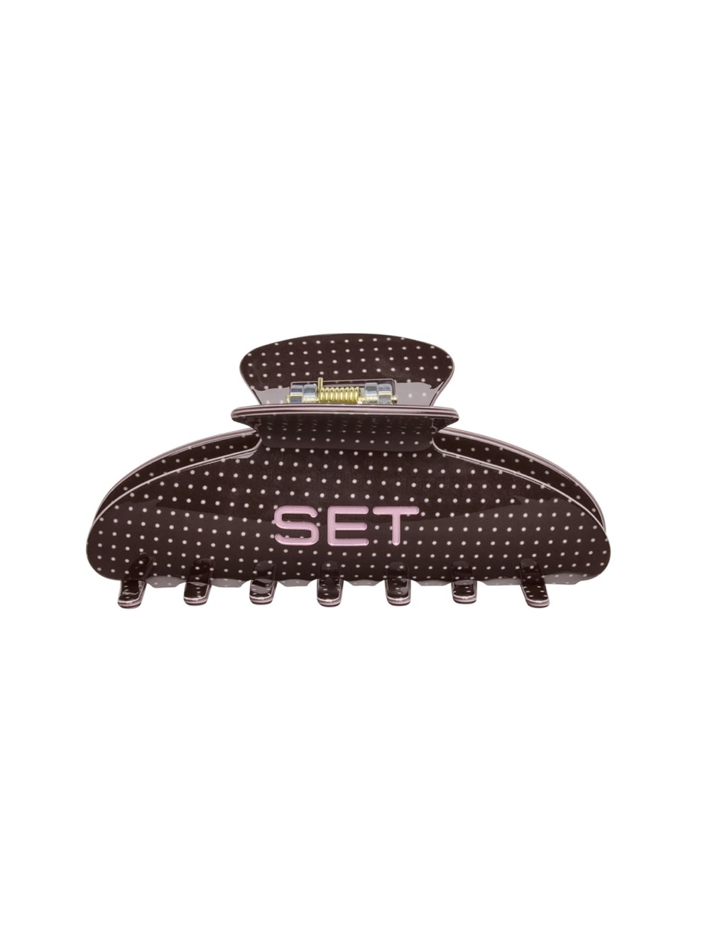 NWT Set Active Polka Dot Hair Clip Swirl Brown and Pink Birthday Drop SOLD OUT